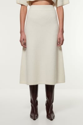 Alpaca Wool Fluffy Full Knit Skirt