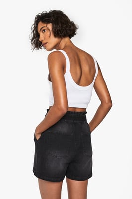 Tall Paper bag Waist Denim Short