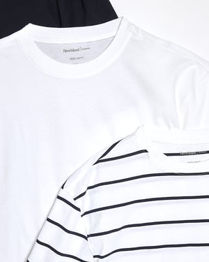 River Island Mens T-Shirt 3 Pack Mixed Colours Short Sleeve Slim Fit
