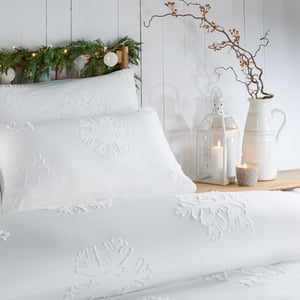 Duvet Day Snow Crystal Tufted Soft Touch Duvet Set