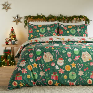 Duvet Day Festive Treats Printed Soft Touch Duvet Set