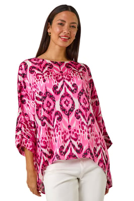 Ikat Print Tunic Top