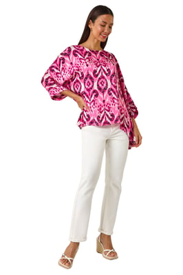 Ikat Print Tunic Top