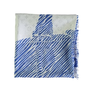 Louis Vuitton Blauw en Witte Alma Print Sjaal - '10s