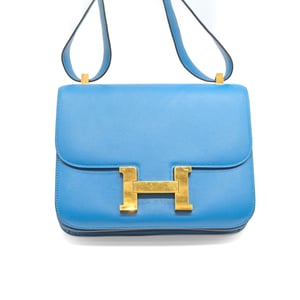 Hermès Constance 24 Blue Zanzibar Evercolor Leather Bag - '10s