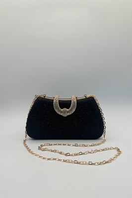 Black Shimmer Clutch Bag