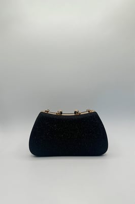Black Shimmer Clutch Bag