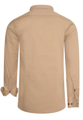 Slim fit overhemd met lange mouwen en contrasterende stiksels
