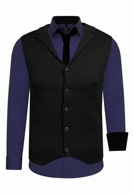 Set van 3 overhemden met vest en stropdas