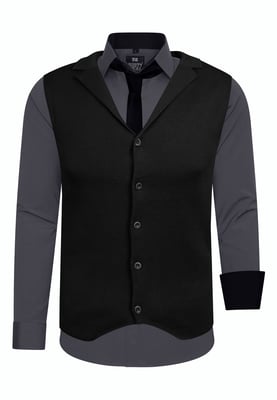 Set van 3 overhemden met vest en stropdas