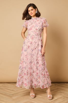 Printed Textured Maxi Dress