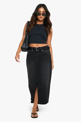 Petite Denim Midaxi Skirt