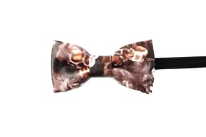 Faux Leather Bow Tie in Brown Print