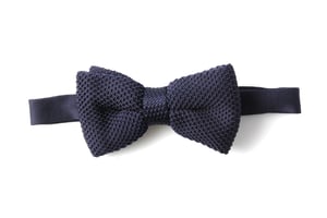 Navy Crochet Bow Tie
