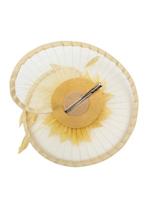 Spiral Circular Brim Fascinator with Feathers Burst