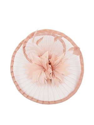 Spiral Circular Brim Fascinator with Feathers Burst
