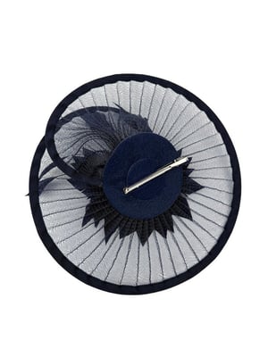 Spiral Circular Brim Fascinator with Feathers Burst