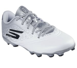 SKECHERS BOYS / GIRLS JUNIOR FOOTBALL BOOTS FG RAZOR 1.5 WHITE SILVER