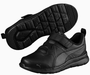 Puma Boys / Girls Flex Essential Hook & Loop School Trainers Black