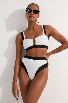 Contrast Trim High Cut Bikini Bottom