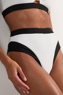 Contrast Trim High Cut Bikini Bottom