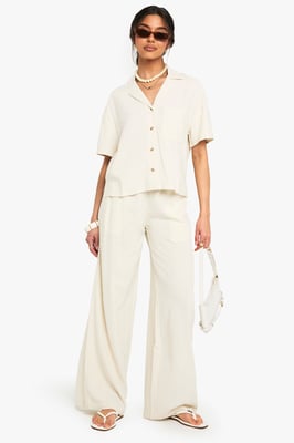 Premium Linen Wide Leg Trousers