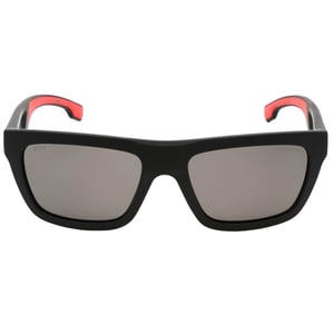 Hugo Boss Matte Zwarte Grijze Zonnebril met Gepolariseerde Lens