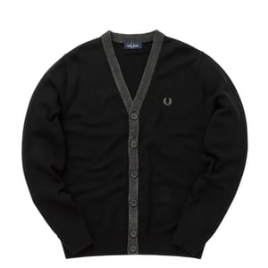 Fred Perry Zwart Chenille Placket Cardigan