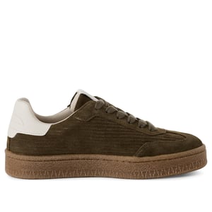 Tamaris Dames Olijfgroene Suède Mode Veterschoenen