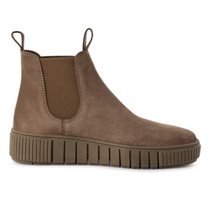 Tamaris Dames Taupe Bruine Leren Chelsea Enkellaarsjes