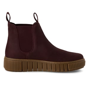 Tamaris Dames Bordeaux Burgundy Leren Chelsea Enkellaarsjes