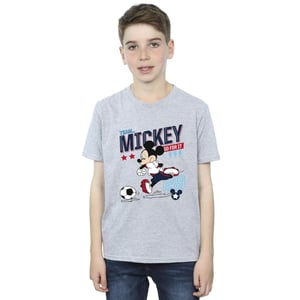 Disney Jongens Mickey Mouse Team Mickey Voetbal T-shirt (Sportgrijs)