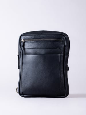 Explorer Leather Messenger Bag in Black