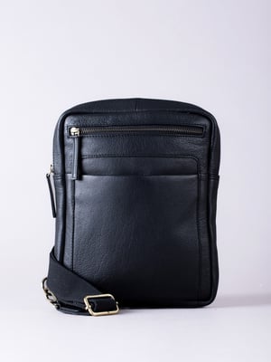 Explorer Leather Messenger Bag in Black