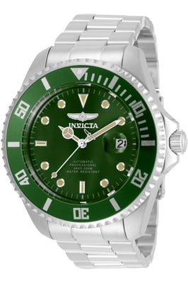 Invicta Pro Diver 35719 Heren Horloge - Automatisch Uurwerk - Roestvrij Staal met groene Wijzerplaat - 47mm