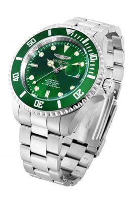 Invicta Pro Diver 35719 Heren Horloge - Automatisch Uurwerk - Roestvrij Staal met groene Wijzerplaat - 47mm