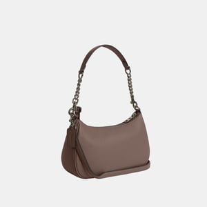 Teri Shoulder Bag in Refined Pebbled Leather with Chain Strap