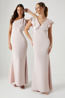 Coast Honoured V Neck Angel Short Sleeve Satin Maxi Bridesmaid Dress