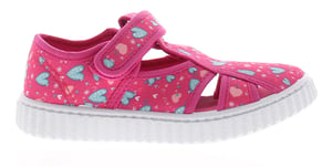 Chatterbox Infant Girls Canvas Pumps Sandals Hearts pink