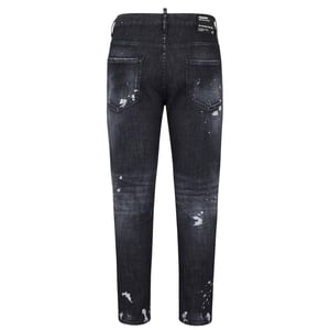 Dsquared2 Skater Jean Ripped lår Paint Splatter Black Wash Jeans