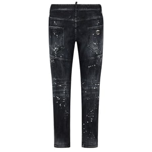 Dsquared2 Tidy Biker Jean Paint Splash Förstärkt Ripped Black Jeans