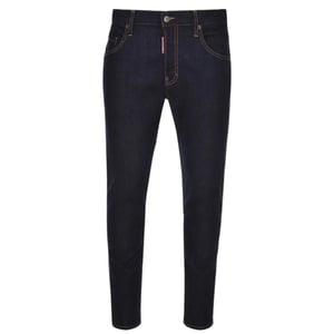 Dsquared2 Skater Jean Italiensk Adress Logotyp Marinblå tvättjeans