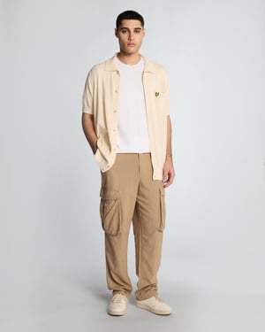 Lyle & Scott Bomulls- och Linne Cargo Byxor - Sand