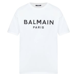 Balmain Paris Bold Brand Logo White T-Shirt