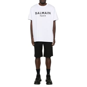 Balmain Paris Bold Brand Logo White T-Shirt