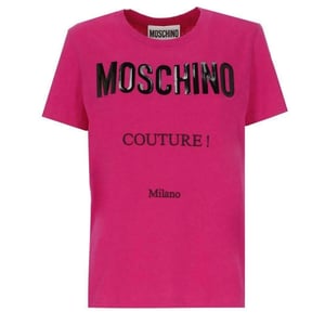 Moschino Couture Gloss Logo Fuxia T-shirt