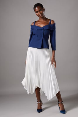 3/4 Sleeve Off Shoulder Peplum Jacket