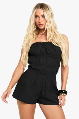 Cotton Poplin Ruched Playsuit