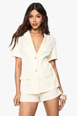 Tailored Short Sleeve Structured Playsuit