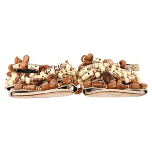 Oscar de la Renta Corinne Embellished Strappy Flat Sandals in Multicolor Leather